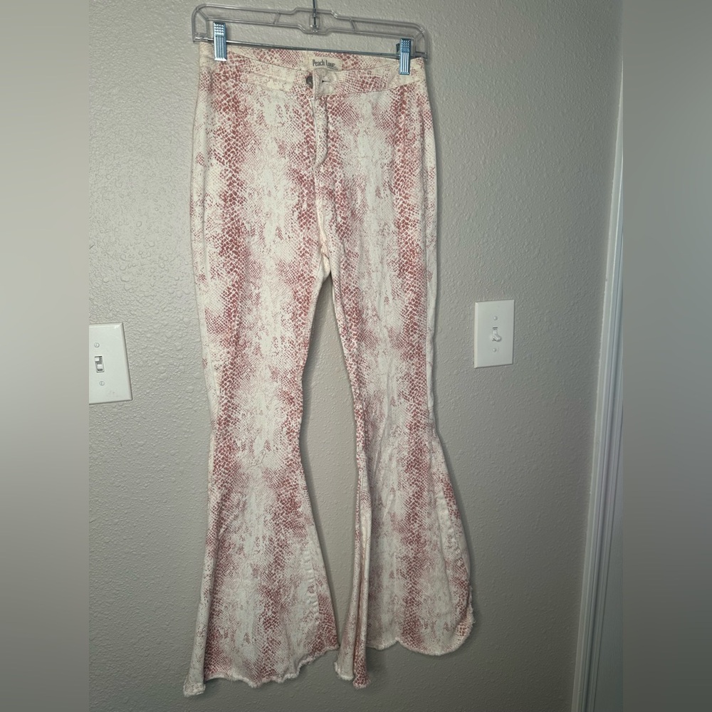 Pink and cream bell bottoms